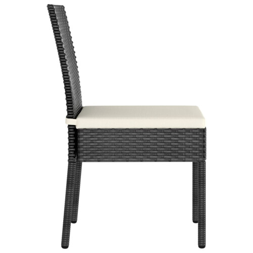 Berkfield Garden Dining Chairs 4 pcs Poly Rattan Black 2
