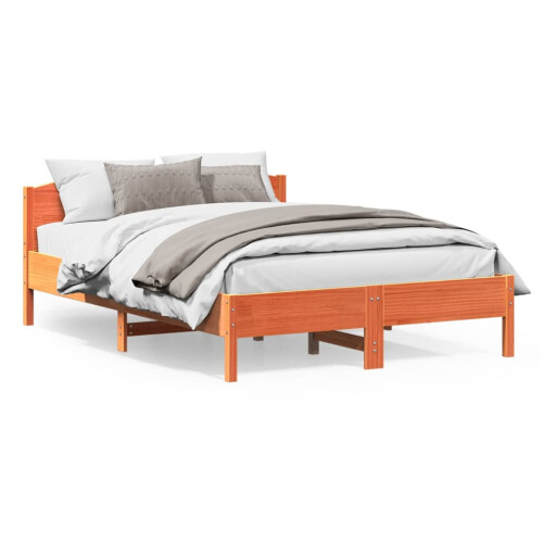 Berkfield Bed Frame without Mattress Wax Brown 120x200 cm Solid Wood Pine