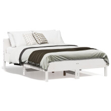Berkfield Bed Frame without Mattress White 135x190 cm Double Solid Wood Pine
