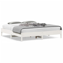 Berkfield Bed Frame without Mattress White 180x200 cm Super King Solid Wood Pine