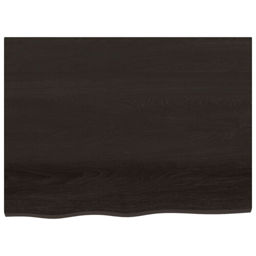 Berkfield Bathroom Countertop Dark Brown 80x60x(2-6) cm Treated Solid Wood 2