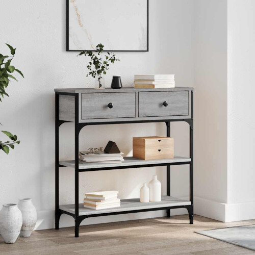 Berkfield Console Table Grey Sonoma 72.5x25x75 cm Engineered Wood
