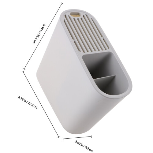 Plastic Kitchen Tool Holder White Utensil Draining Box Cutter Rack 1