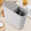 Plastic Kitchen Tool Holder White Utensil Draining Box Cutter Rack 8