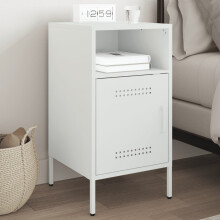 Berkfield Bedside Cabinet White 36x39x68 cm Steel