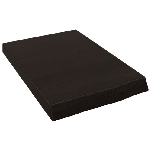 Berkfield Bathroom Countertop Dark Brown 40x60x(2-6) cm Treated Solid Wood 1