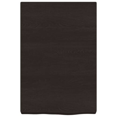 Berkfield Bathroom Countertop Dark Brown 40x60x(2-6) cm Treated Solid Wood 2
