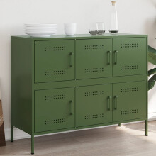 Berkfield Sideboard Olive Green 100.5x39x79 cm Steel