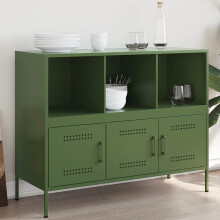 Berkfield Sideboard Olive Green 100.5x39x79 cm Steel
