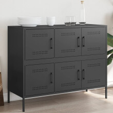 Berkfield Sideboard Black 100.5x39x79 cm Steel