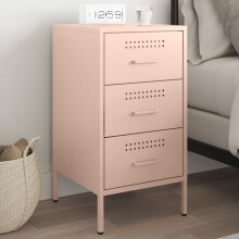 Berkfield Bedside Cabinet Pink 36x39x68 cm Steel