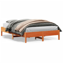 Berkfield Bed Frame without Mattress Wax Brown 120x200 cm Solid Wood Pine