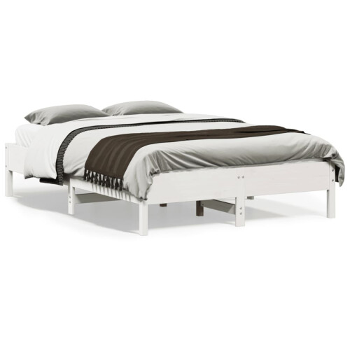 Berkfield Bed Frame without Mattress White 140x190 cm Solid Wood Pine