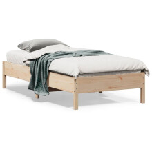 Berkfield Bed Frame without Mattress 75x190 cm Small Single Solid Wood Pine
