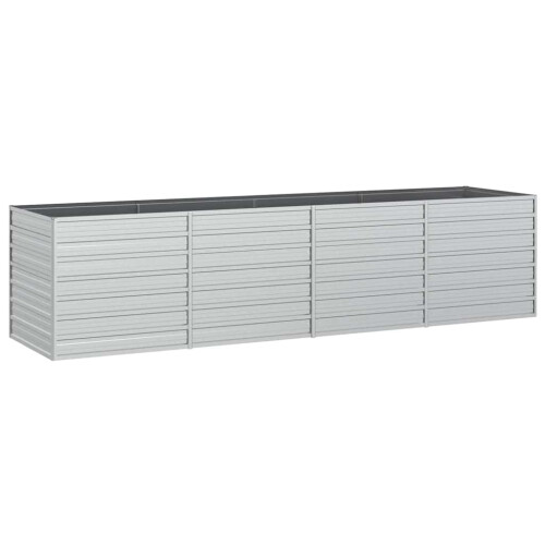 Berkfield Garden Raised Bed 320x80x77 cm Galvanized Steel Silver 1