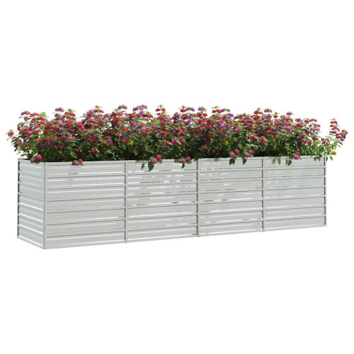 Berkfield Garden Raised Bed 320x80x77 cm Galvanized Steel Silver 2