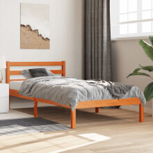 Berkfield Bed Frame without Mattress Wax Brown 90x190 cm Single Solid Wood Pine