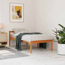 Berkfield Senior Bed without Mattress Wax Brown 90x190 cm Single Solid Wood Pine