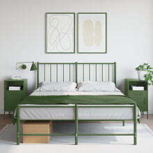 Berkfield Bedside Cabinets 2 pcs Olive Green 36x39x68 cm Steel
