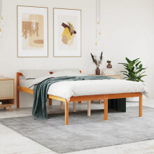 Berkfield Senior Bed without Mattress Wax Brown 140x190 cm Solid Wood Pine