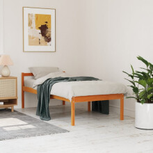 Berkfield Senior Bed without Mattress Wax Brown 90x200 cm Solid Wood Pine