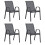 Berkfield Stackable Garden Chairs 4 pcs Grey Textilene Fabric 2