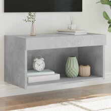 Berkfield TV Cabinet with LED Lights Concrete Grey 60x30x30 cm