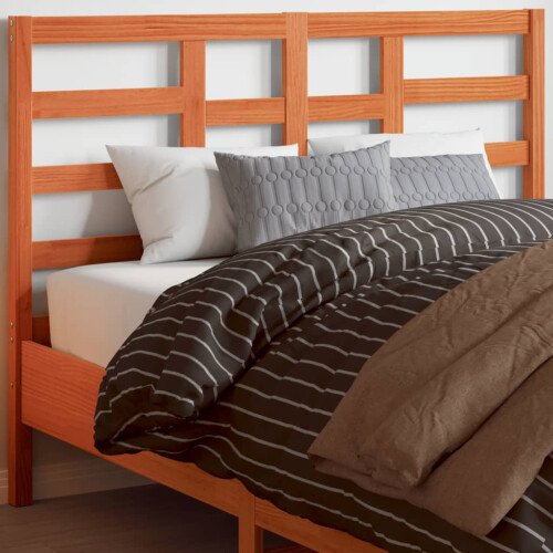 Berkfield Headboard Wax Brown 135 cm Solid Wood Pine