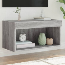 Berkfield TV Cabinet with LED Lights Grey Sonoma 60x30x30 cm