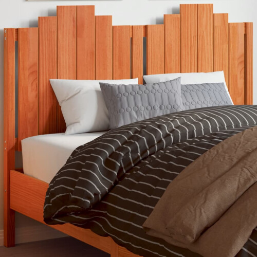 Berkfield Headboard Wax Brown 135 cm Solid Wood Pine