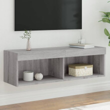Berkfield TV Cabinet with LED Lights Grey Sonoma 100x30x30 cm