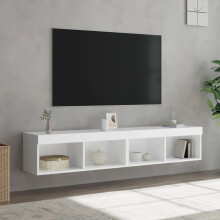 Berkfield TV Cabinets with LED Lights 2 pcs White 80x30x30 cm