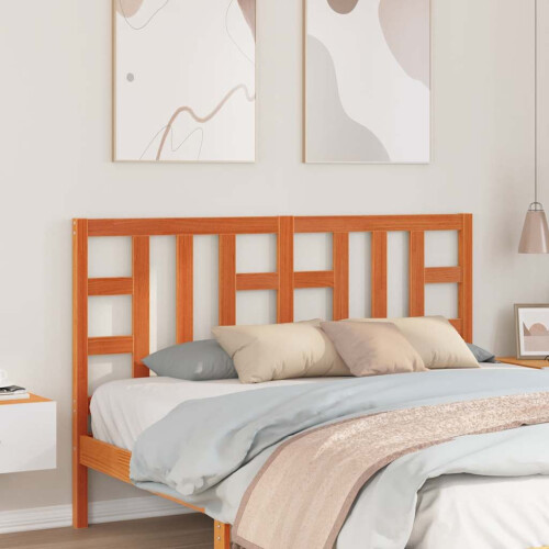 Berkfield Headboard Wax Brown 150 cm Solid Wood Pine