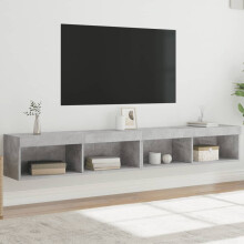 Berkfield TV Cabinets with LED Lights 2 pcs Concrete Grey 100x30x30 cm