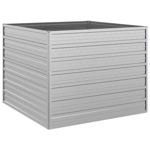 Berkfield Garden Raised Bed 100x100x77 cm Galvanized Steel Silver 1