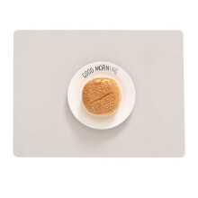 Nordic Silicone Placemat Light Gray, Waterproof OilProof Heat Resistant Table Mat for Baby and Dining