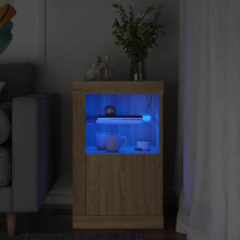 Berkfield Side Cabinet with LED Lights Sonoma Oak Engineered Wood