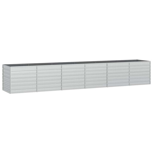 Berkfield Garden Raised Bed 480x80x77 cm Galvanized Steel Silver 1