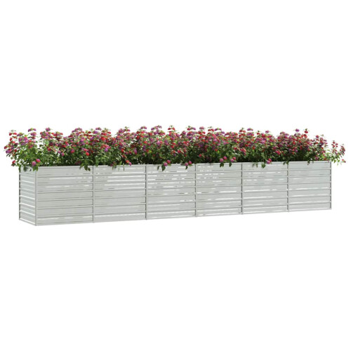 Berkfield Garden Raised Bed 480x80x77 cm Galvanized Steel Silver 2