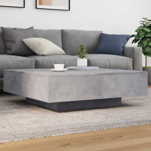 Berkfield Coffee Table with LED Lights Concrete Grey 100x100x31 cm