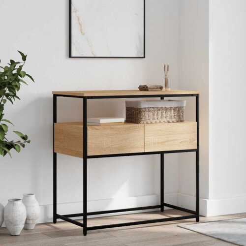 Berkfield Console Table Sonoma Oak 75x40x75 cm Engineered Wood