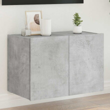Berkfield TV Wall Cabinet with LED Lights Concrete Grey 60x35x41 cm