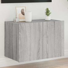 Berkfield TV Wall Cabinet with LED Lights Grey Sonoma 60x35x41 cm