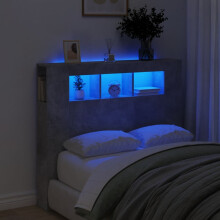 Berkfield LED Headboard Concrete Grey 120x18.5x103.5 cm Engineered Wood
