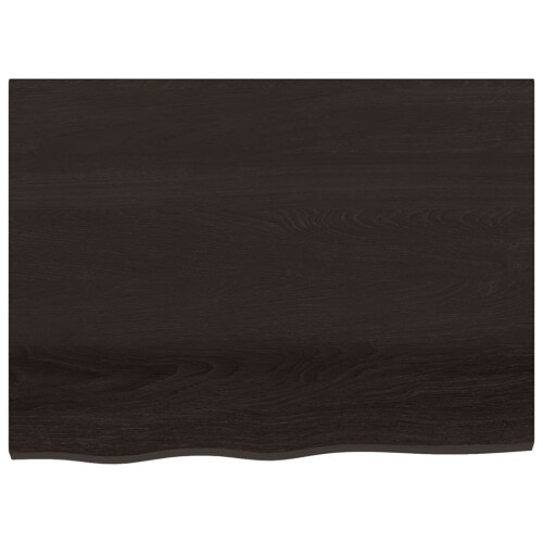 Berkfield Bathroom Countertop Dark Brown 80x60x(2-4) cm Treated Solid Wood 2