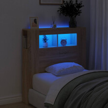 Berkfield LED Headboard Sonoma Oak 100x18.5x103.5 cm Engineered Wood