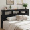 Berkfield LED Headboard Black 200 cm Engineered Wood 1