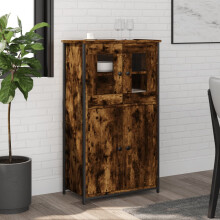 Berkfield Highboard Smoked Oak 62x32x106.5 cm Engineered Wood