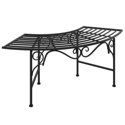 Berkfield Tree Bench 113 cm Black Steel 2