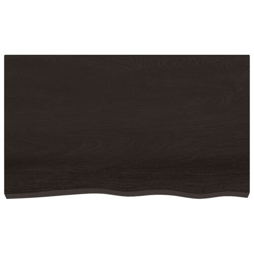 Berkfield Bathroom Countertop Dark Brown 100x60x(2-4) cm Treated Solid Wood 2
